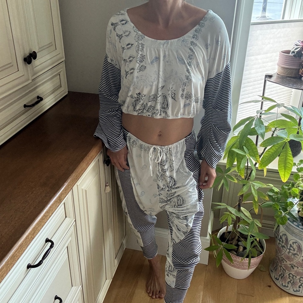 Elegant Black and White Striped Pajama Set